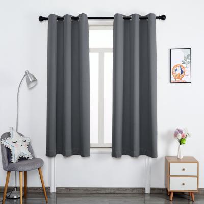 China Super Soft Thermal Insulated Blackout Grommet Curtains Blackout Curtains In Living Room Gray Black Out Curtains Blackout Blackout Eyelet Double Drapes for sale