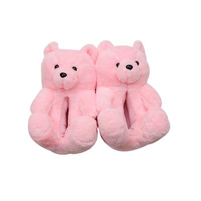 China Wholesale Fashion Trend Hot Selling Teddy Bear Pink Slippers For Kids for sale