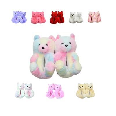 China Bedroom Teddy Bear Slippers Wholesale Fuzzy Teddy Plush Style Slippers New Arrivals Fashion Trend Teddy Bear Slippers 2021 New For Women Girls for sale