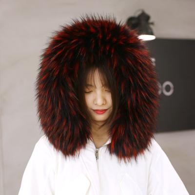 China Large Fox Fur Coats Garment Winter Red Fox Fur Attachment Collars Fur Detachable Collar for sale