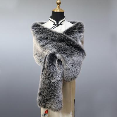 China Long Clothing Decoration Hair Decoration Faux Fur Scarf Shawl For Women Winter Warm Wraps Neck Scarf for sale