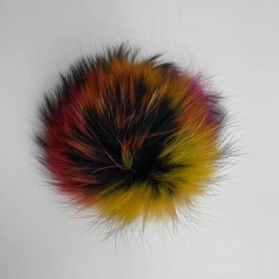 China Garment 13cm / 15cm Real Fur Soft Fluffy Real Raccoon Fur Pom Balls for sale