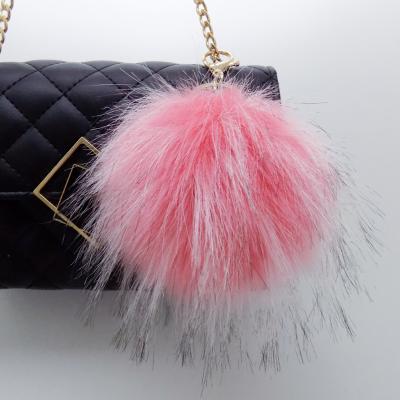 China Diy Fur Accessories Real Raccoon Fur Ball Key Chain Puff Ball Eco - Friendly for sale