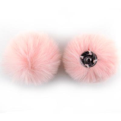 China Wholesale Garment Faux Rabbit Fur Small Pompom With Snaps Pom Pom Balls for sale