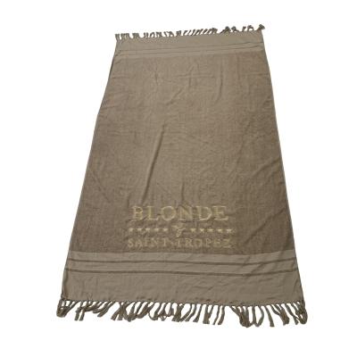 China QUICK DRY 100% Cotton Beach Towel With Tassel Customized Logo for sale