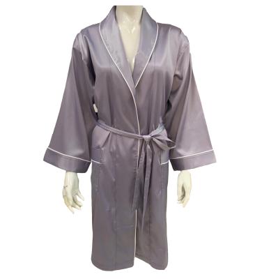 China 2020 summer 5 star luxury hotel bathrobo wholesale fresh QUICK DRY satin silk bathrobe for sale