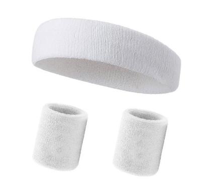 China Kinsery Universal Sports Sweatband Terry Cloth Custom Logo Dri-Fitting Biceps Bands Wristband and Headband for sale