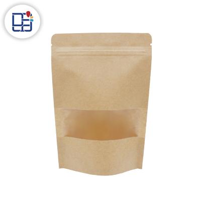 China Cheap MOPP+ KRAFT+CPP 16*23+4cm Inventory Holder Kraft Paper Food Storage Flower Tea Bag With Window for sale