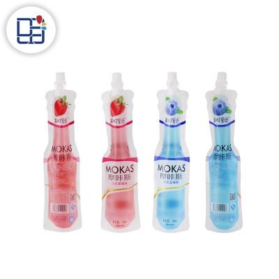 China Customized Unique Fruit Jelly Juice Pouch Bag With Spout Kids Food Irregular Shape Design Water Drinks Liquid Spout for sale