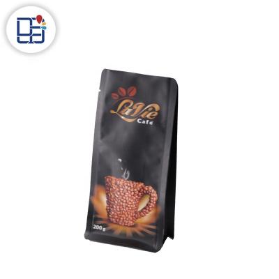 China Custom Food Grade Food Packing Block Printing Flat Bottom Plastic Paper Custom Coffee Bag for sale