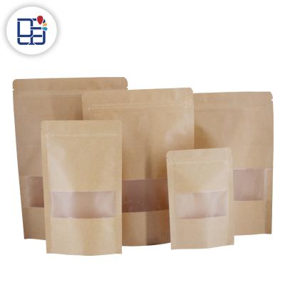 China High Quality Disposable Clear Custom Logo Window Snack Wrapping Paper Waterproof Stand Up Pouch With Zipper Food Packing Bag for sale