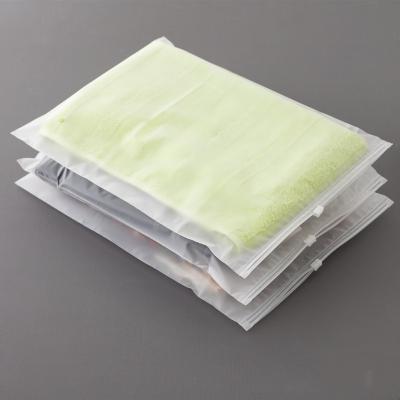 China Eco Friendly Disposable Hot Selling Resealable Zipper Clothes Packaging Frosted Plastic Ziplock Bag for sale