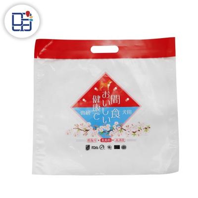 China OEM Bag Manufacturers Moisture Proof Custom Printed Three Side Sealed Zipper Pouch Diaphanous Bag With Handle for sale