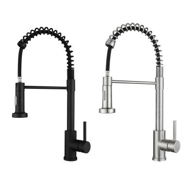 China Pull Out Pre Rinse Kitchen Faucet Stainless Steel Flexible Spray Kitchen Shower Splash Faucet for sale