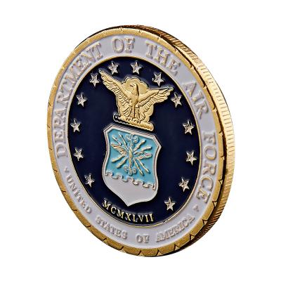 China Custom Gold Plated America Coin Department of America Air Force Gold Military Challenge Coin Metal Coin for sale