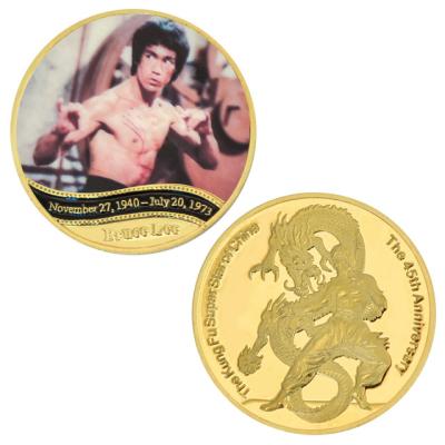 China Custom Famous Actor Bruce Li Gold Plated Collectibles America Factory Movie Coin for sale