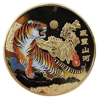 China Custom America Quality Assured 2022 New Year Twelve Zodiac Tiger Commemorative Coins Collection Gift Decorative Coins for sale