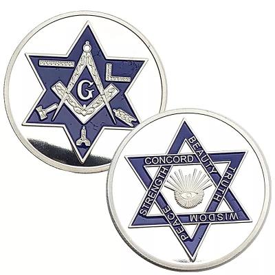 China Masonic Challenge Coin America Mason Commemorative Coin Silver Plated Annuit Coeptis for sale