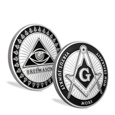 China America Factory Cheap Price Masonic Freemason Money Plated Commemorative Coin Mark Collectible Challenge for sale