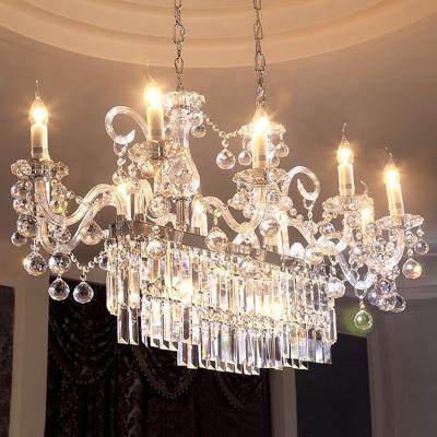 China European wholesale modern chandelier living room lights restaurant luxury rectangular bedroom hotel villa lamps crystal chandelier for sale