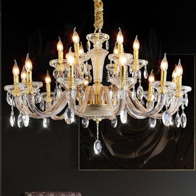 China Modern hot selling chandelier dining room bedroom villa modern crystal chandelier new light simple European main lamp copper living room for sale