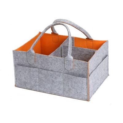 China Eco-friendly Leather Felt Diaper Bag Amazon Handle Baby Car Felt Diaper Cart for sale