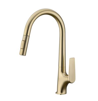 China Pull Out Spray Kitchen Pull Down Mixer 360 Adjustable Flexible Copper And Stainless Steel Pull Out Kitchen Faucet for sale