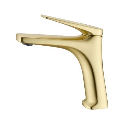 China Thermostatic Faucets Copper FaucetModern Gold Luxury 1 Hole Brass Kitchen Faucets Stainless Steel Bathroom Sink Mixer Tap Modern Basin Water Tap for sale