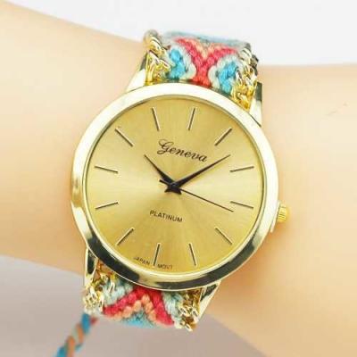 China WJ-3118-1 Promotion Geneva Knitted Wrap Bracelet Quartz Watches for sale