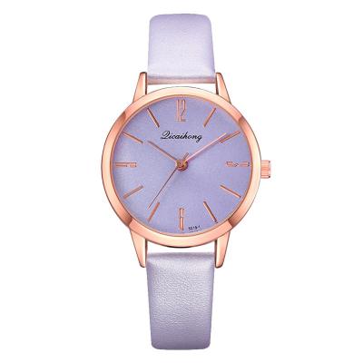 China WJ-8455 Fashion Woman Purple Good Quality Gift Alloy Watch Case Lady Leather Watch for sale