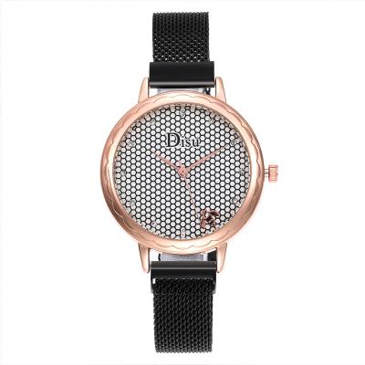 China WJ-8459 Charm Fashion Bee Good Quality Stainless Steel Band Magnetic Watch Mesh Strap Watch for sale