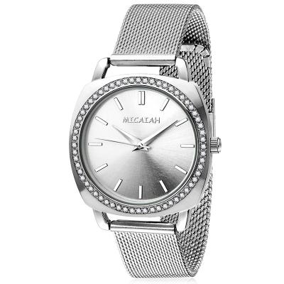 China WJ-8422 New Design Fashion Girls Stainless Steel Mesh Band Analog Quartz Watch for sale