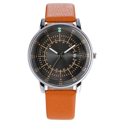 China WJ-8076 Cheap Men Leather  Band Quartz Wrist Watch for sale