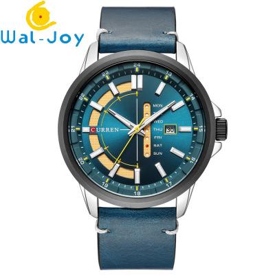 China WJ-7601 New CURREN Brand fashionable Amazon Men's Quartz Belt Watch 30 Meters Waterproof Japanese Core Watch for sale