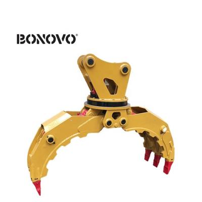 China For Scrap Metals Wood Disposal Bonovo Excavator Hydraulic Rotating Grapple Grapple Log Grapple Stone Grapple for sale