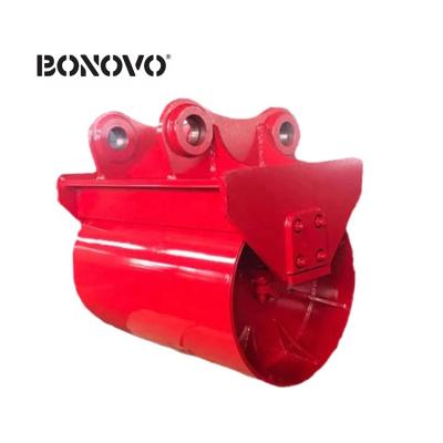 China BONOVO Farms Compactor-Wheel Compactor Attachment Skid Steer Ditch Excavator Compaction Wheel For Sale for sale