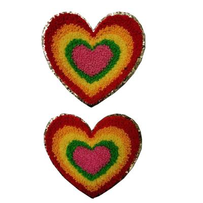 China Best Selling High Quality Viable Heart Shaped Chest Ventralex Embroidery Mixed Fabric Towel Clothes Embroidered Patches for sale