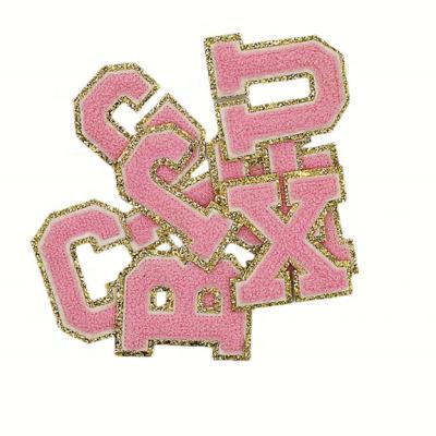 China Viable Custom Logo Embroidery Sequins Chenille Embroidery Patches Letter Clothes Accessories Ventralex for sale