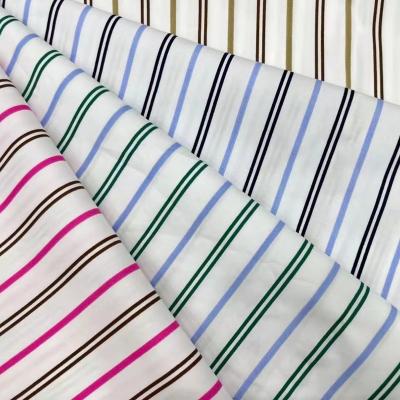 China Plain Cotton Poplin Fabric Cotton Fabric Anti-UV Sheer Printed Stripe Dyed Stripe Printed Fabric Shirt Dress Fashion Trendy Fabric for sale