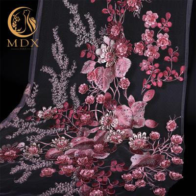 China 2018 Fashions Handmade Design Lace Up Fabric Mesh Embroidery Fabrics For Clothing Accessories for sale