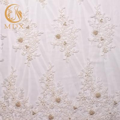 China Factory Wholesale New Viable Style White Wedding Dress Suits Voile Lace Fabric for sale