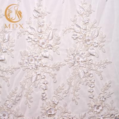 China Viable Custom Shoe Wedding Dress Flower Embroidery Glitter Patterns Lace Up Fabrics for sale