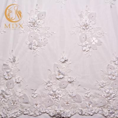 China 2018 Handmade Bridal Low Price Wedding Dress 2018 White Water Soluble Dress Embroidery Lace Fabric for sale