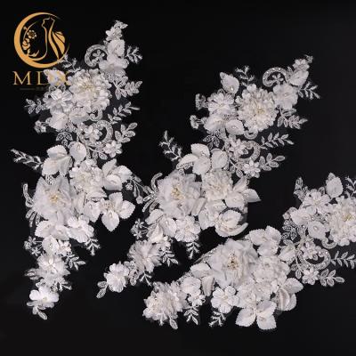 China Newest Viable Custom Design White Color Wedding Dress Accessories Knitting Textile Fabric Lace for sale