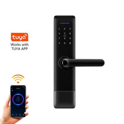 China Bluetooth+WiFi+Fingerprint+Card+Password+Mechanical locks cerradura intelligentte ttlock hotel wifi biometric electronic bedroom door handle locks digital smart fingerprint lock for sale