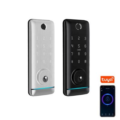 China Bluetooth+WiFi+Fingerprint+Password+Card+Mechanical Locks Keyless Keyless Tuya Life App Wifi Access Control Electronic Door Locks with App and Code for Home and Business airbnb apartment for sale