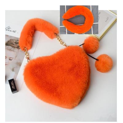 China Cute Fashion Lovers Shape Hairband Plush Fur Kids Headband Hairbands Gift Bag for sale