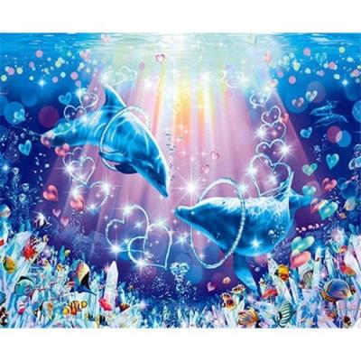 China Modern Hot Selling Dolphin Landscape Painting DIY 5D Full Drill Handmade Diamond Painting Kit For Home Wall Decoration for sale