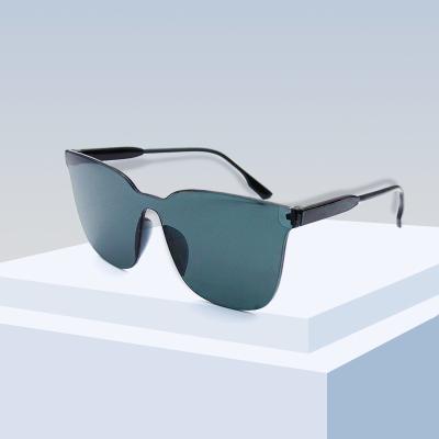 China Fashion Sunglasses 2021 Custom Fashion Women Men Shade Rimless One Piece Sunglasses for sale