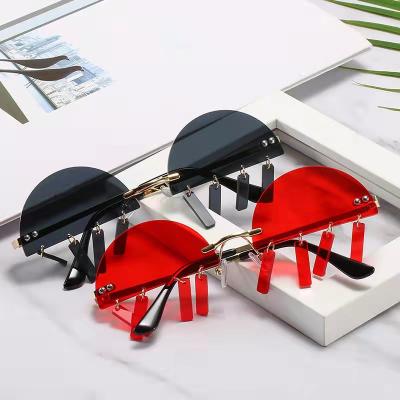 China Party round design party men women oculos floor sun glass gradient design party show half round display for sale